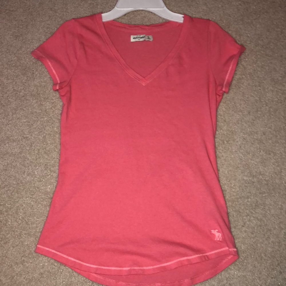 Pink V Neck Abercrombie T Shirt